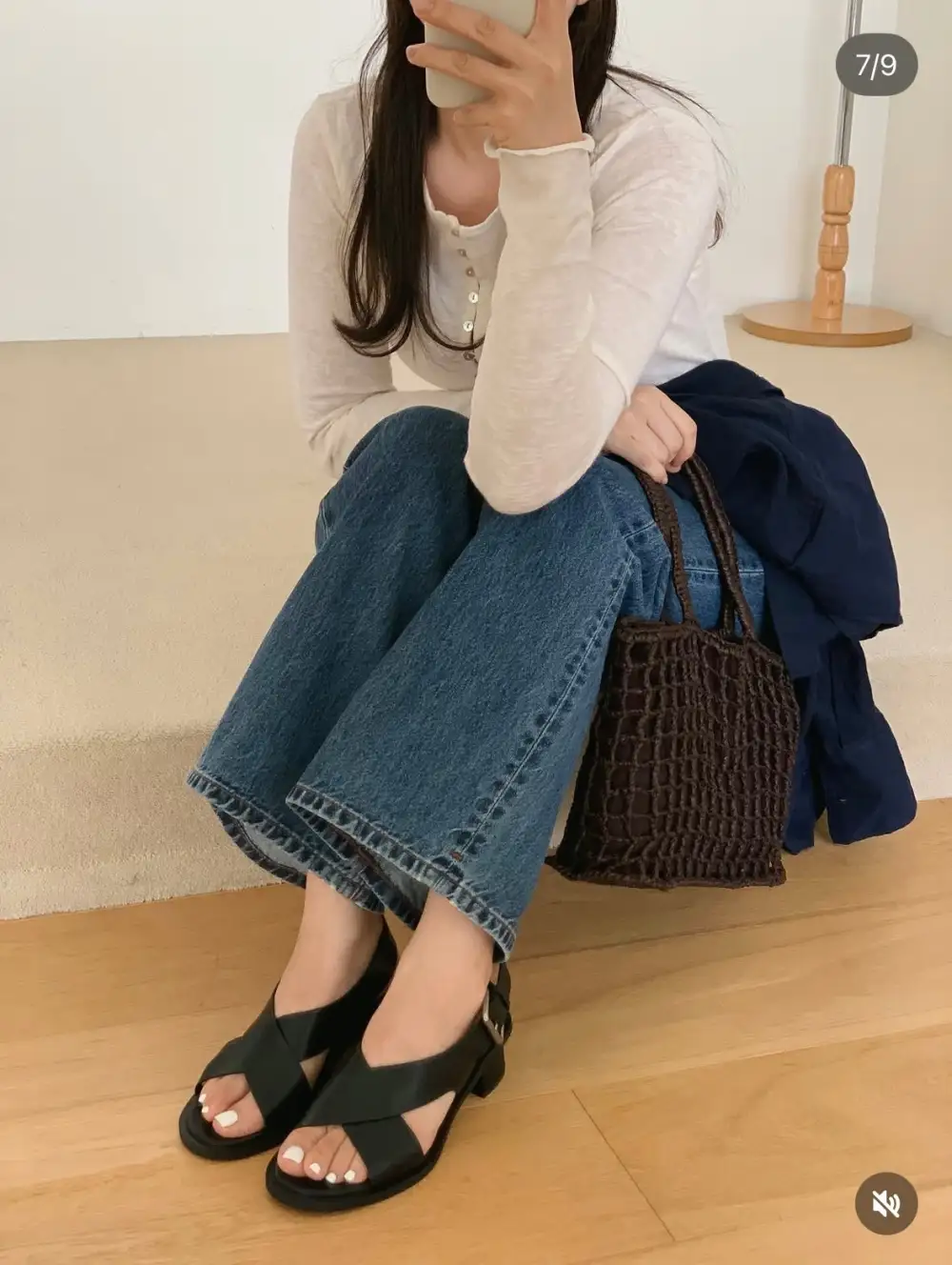 Calf Leather Cross Strap Classy Heeled Sandals