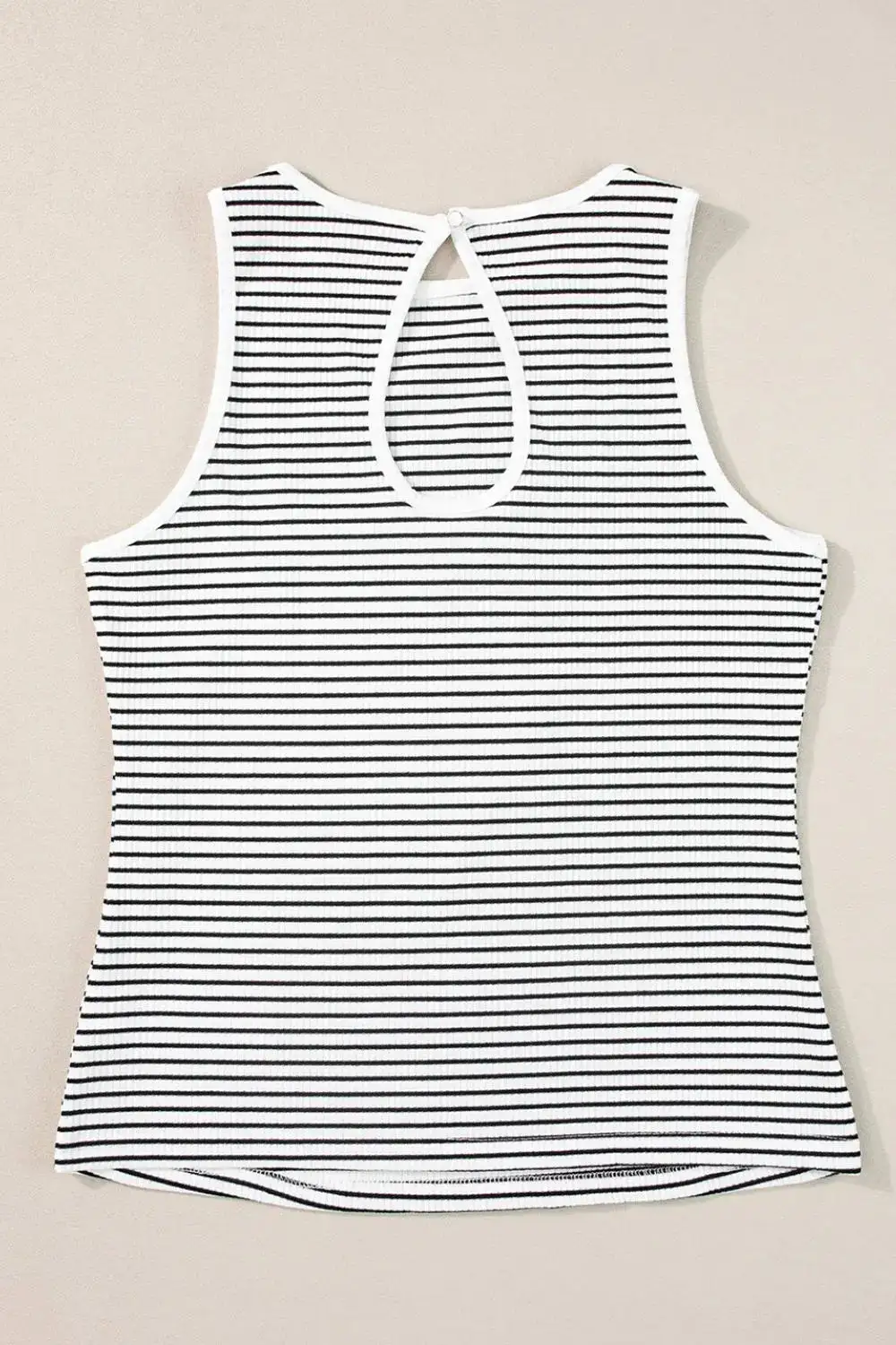Striped Ribbed Round Neck Tank