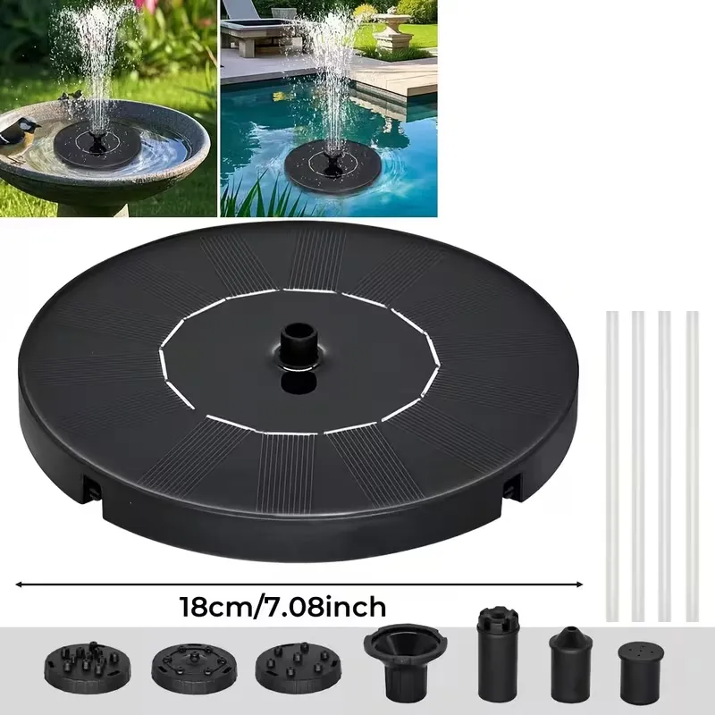 Solar-Powered Colorful Water Fountain