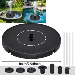 Solar-Powered Colorful Water Fountain