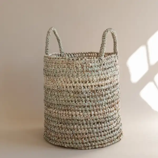 Open Weave Basket with Handles