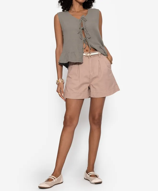Pink Denim High Waist Shorts