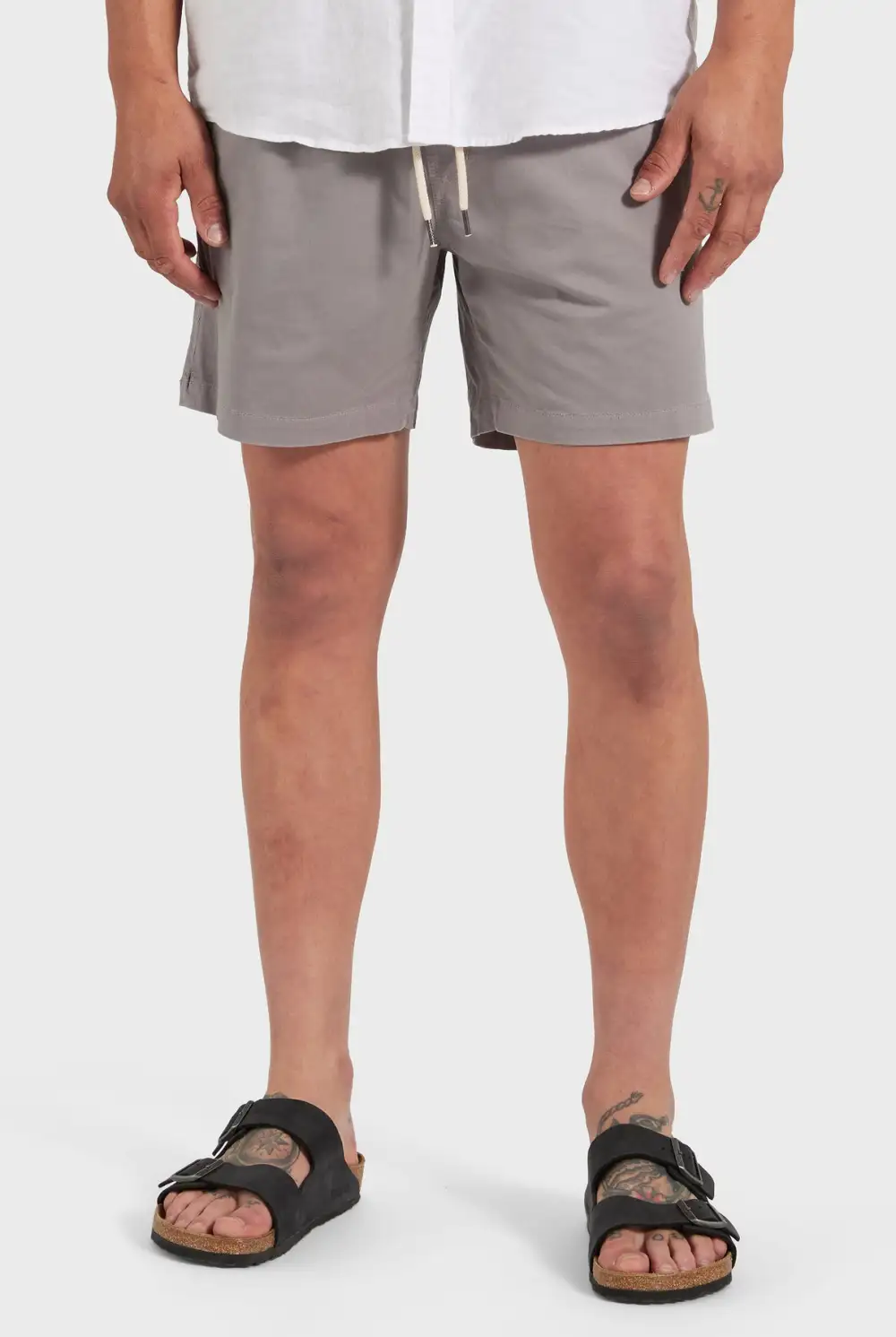 Breathable Linen Blend Drawstring Casual Shorts