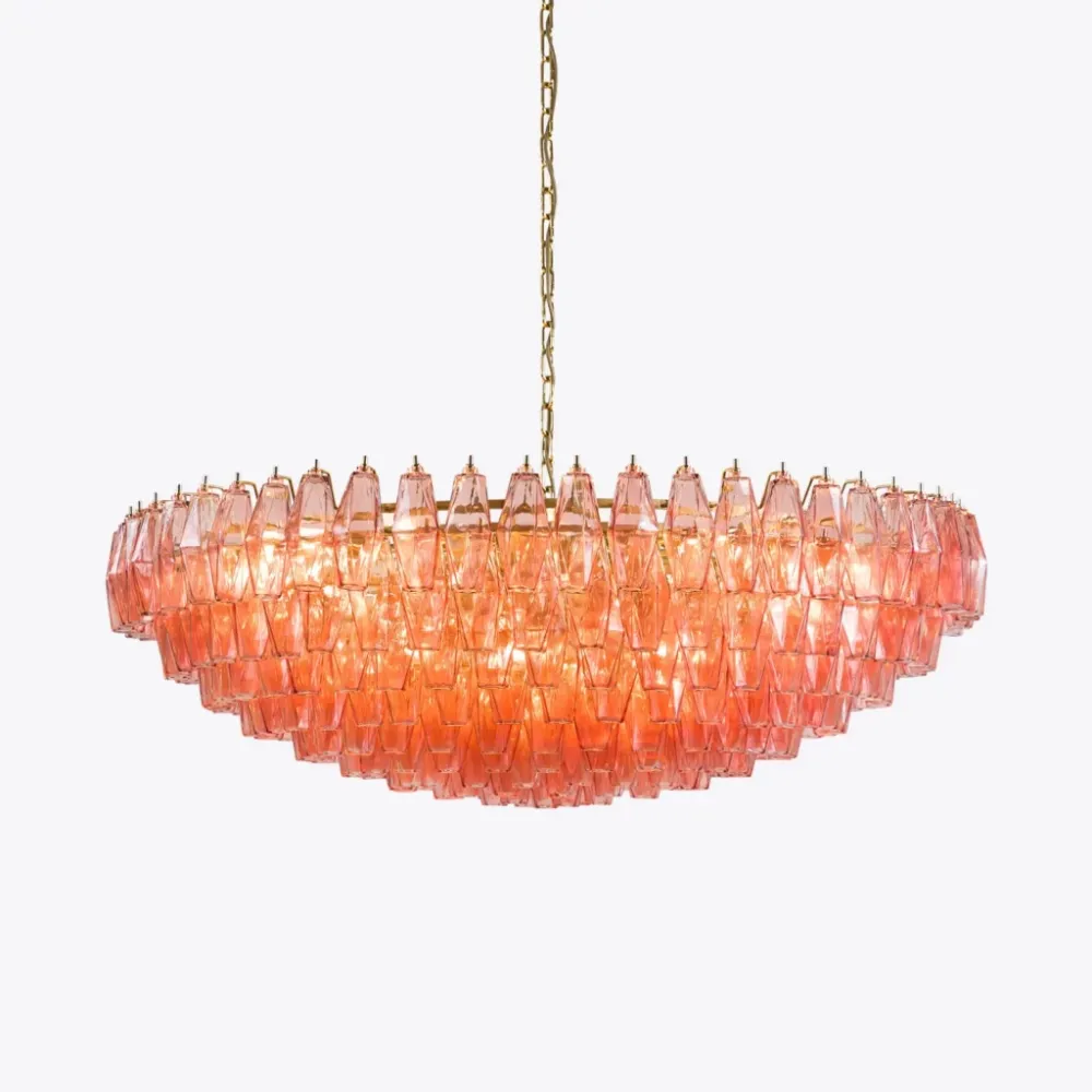 Geometric Glass Tiered Chandelier