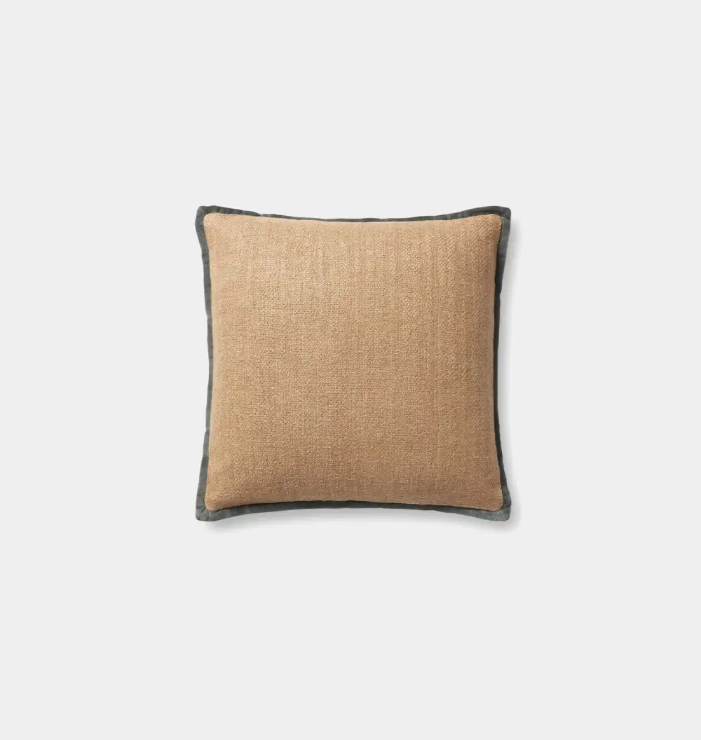 Natural and Blue Woven Sofa Throw Pillow