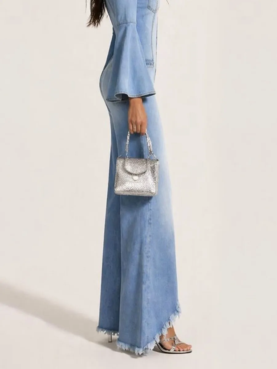 Aspen Casual Single-Breasted Denim Jumpsuit