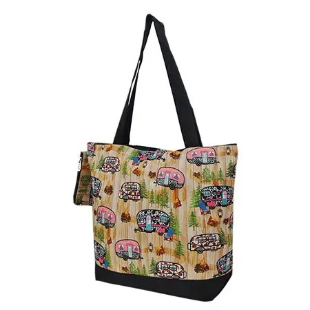 Classic Camper Print Canvas Tote Bag