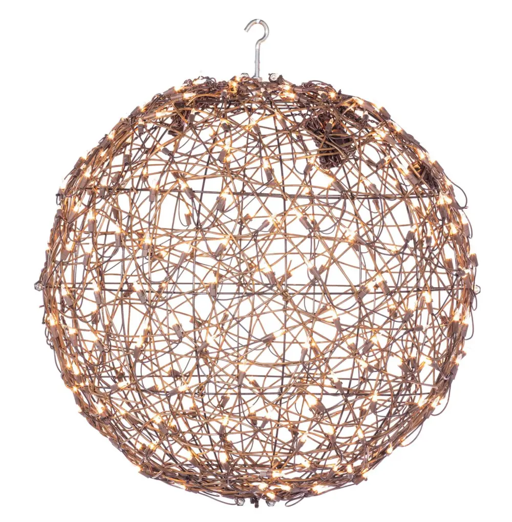 Outdoor Prelit Grapevine Garden Sphere