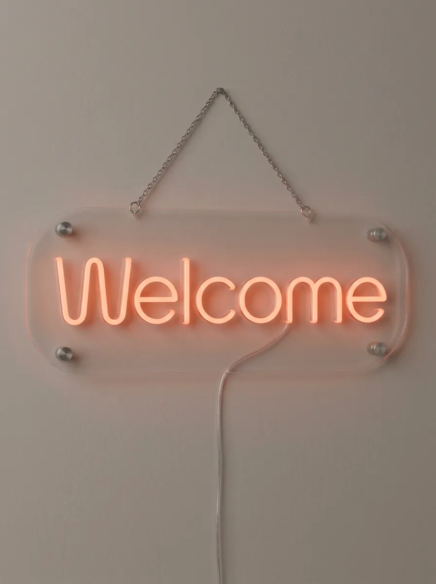 Compact Acrylic Welcome Neon Sign