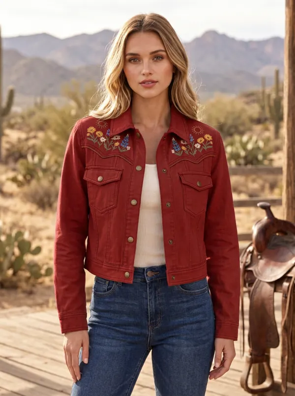 High Plains Floral Embroidered Silhouette Women's Western Jacket