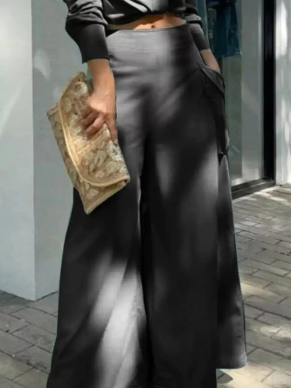 Long Sleeve Shirt Wide Leg Pants Set