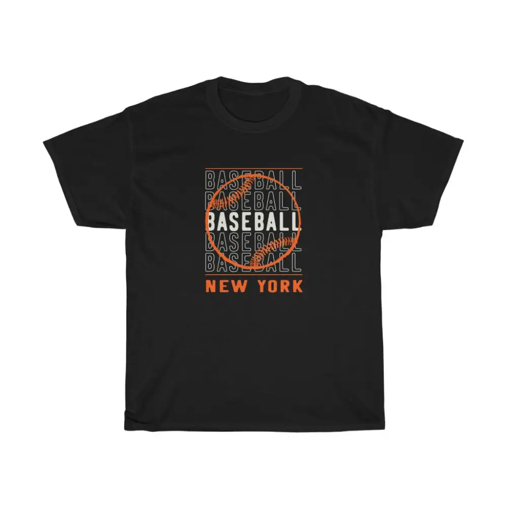 Baseball New York with Orange Baseball Graphic T-Shirt
