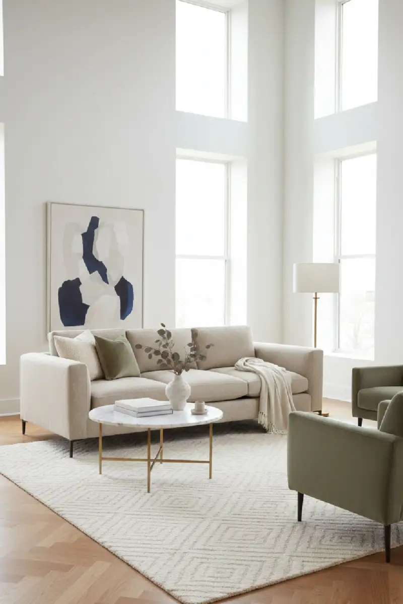 Curved Fabric Sofa