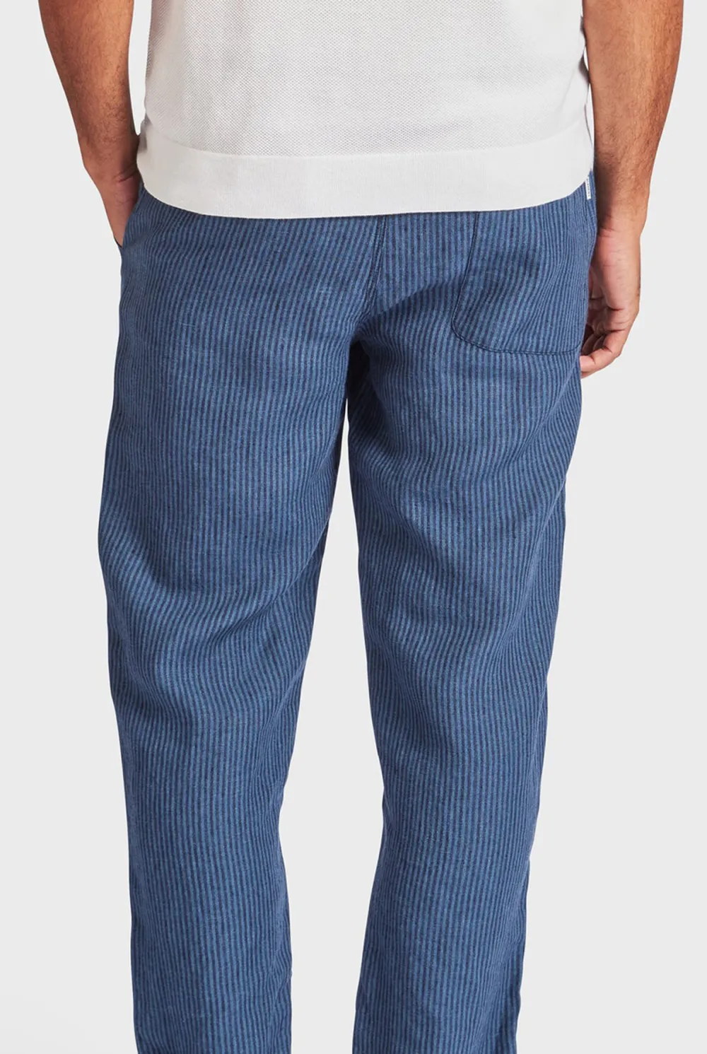 Relaxed Fit Linen Blend Drawstring Trousers