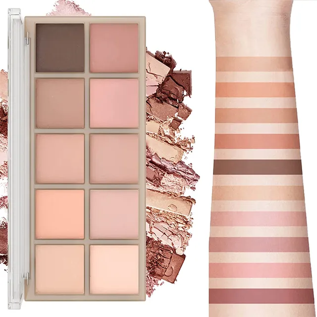 Matte Satin Shimmer High-Pigment Eye Makeup Pallet 10 Colors Matte Eyeshadow Palette