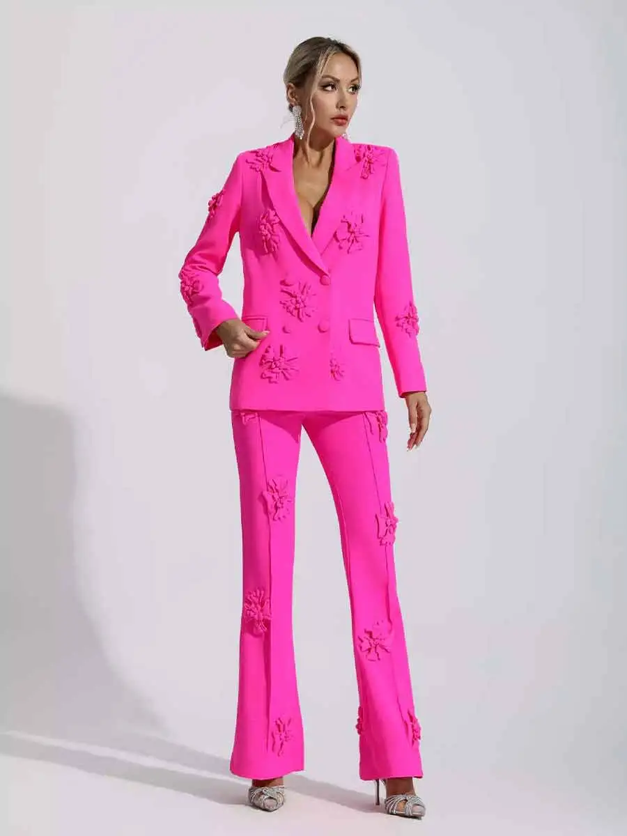 Heidi Jacquard Floral Suit Two Piece Set