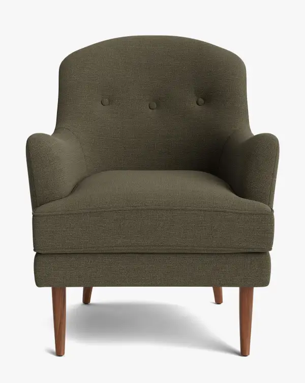 Tufted Wood Lounge Chair