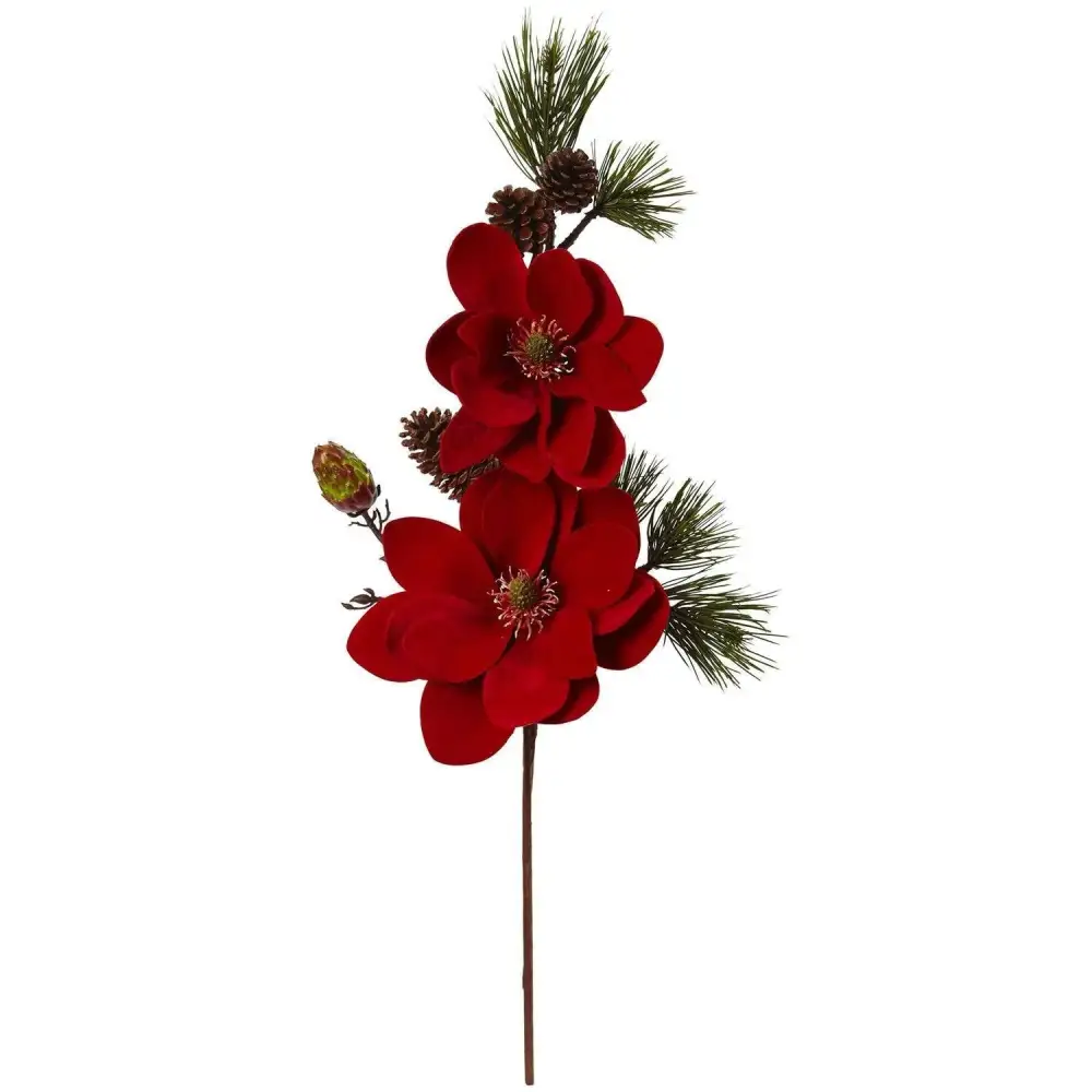 Magnolia and Pine Artificial Flower
