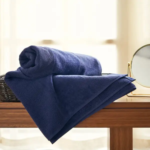 Blue Cotton Bath Towel
