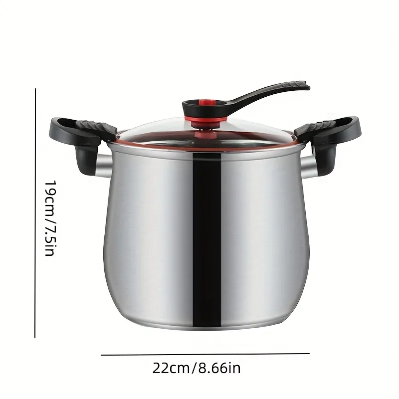 Versatile Stainless Steel Pot with Airtight Lid, Home Kitchen Helper for Boiling and Simmering