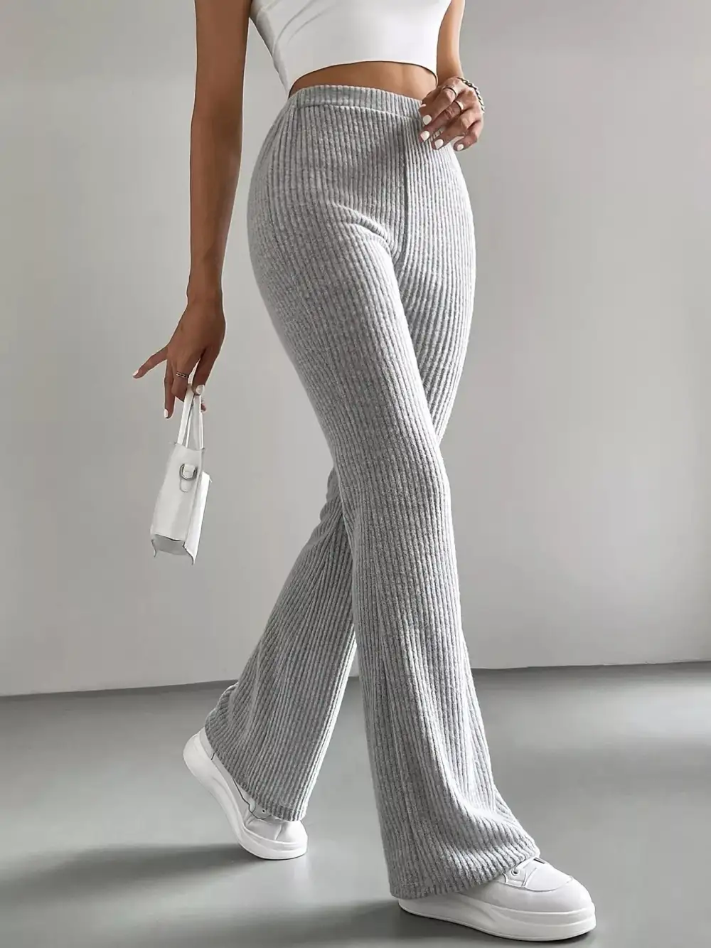 High Waist Flared Casual Pants