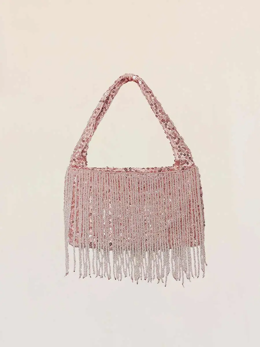 Elianna Sequined Fringe Handbag