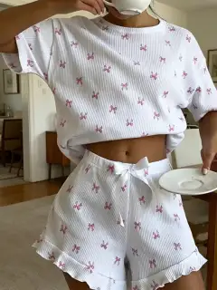 Refined Refined Ribbed Top and Shorts Lounge Set