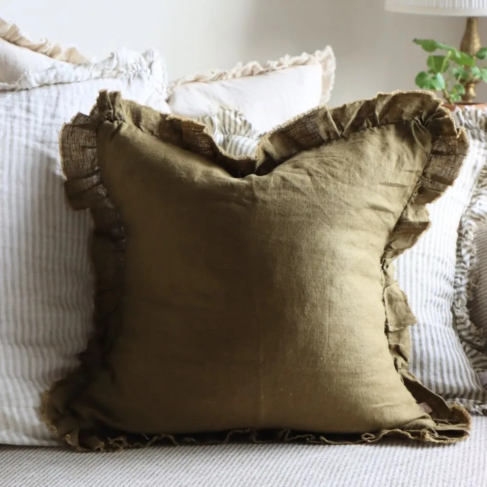 Plush Ruffled Accent Cushion