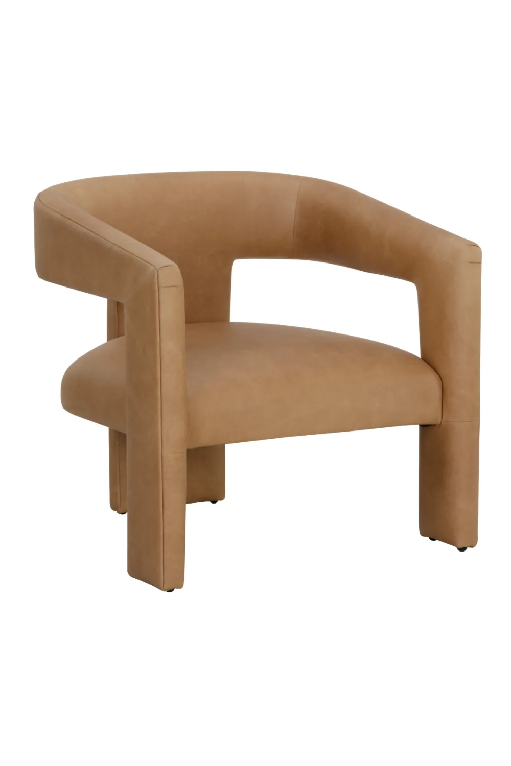 Leather Sculptural Lounge Chair