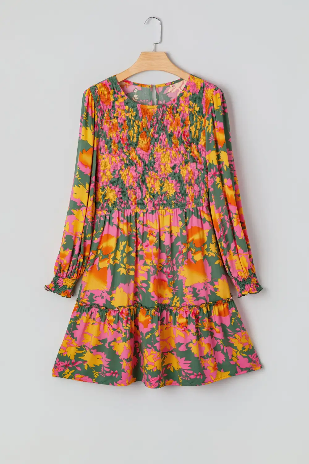 Balanced Detail Floral Printed Ruffle Mini Dress