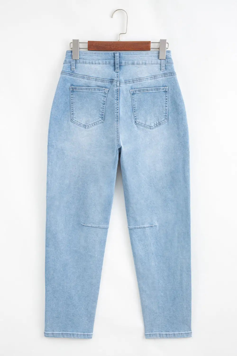 High Rise Barrel Relaxed Patch Pocket Jeans