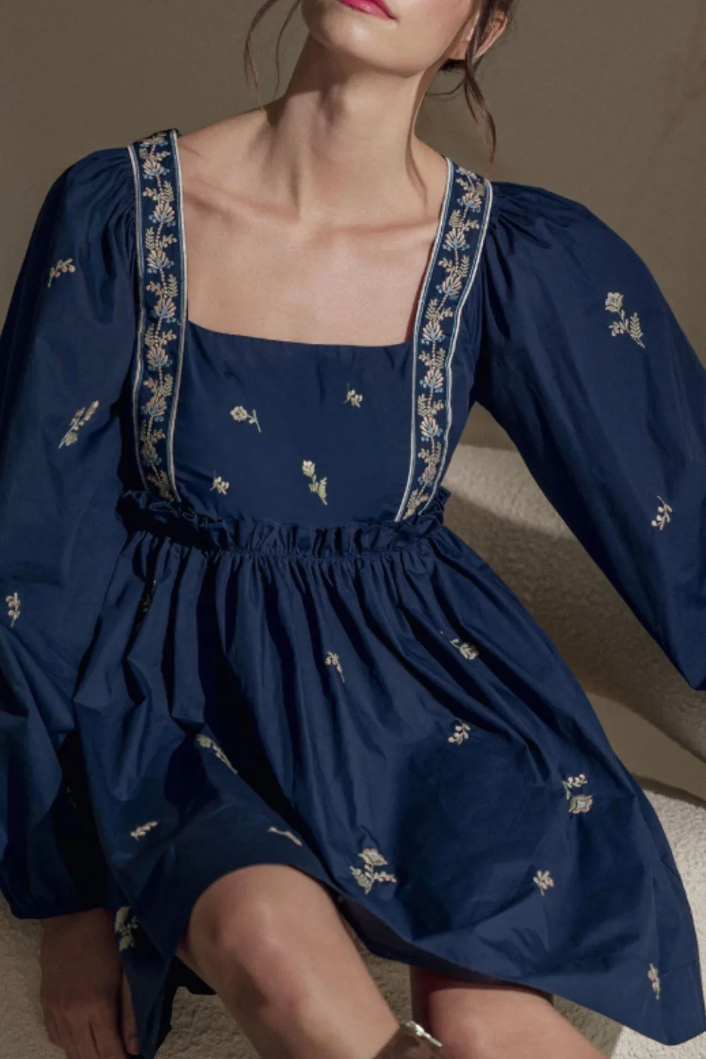 Floral Balloon Square Mini Dress
