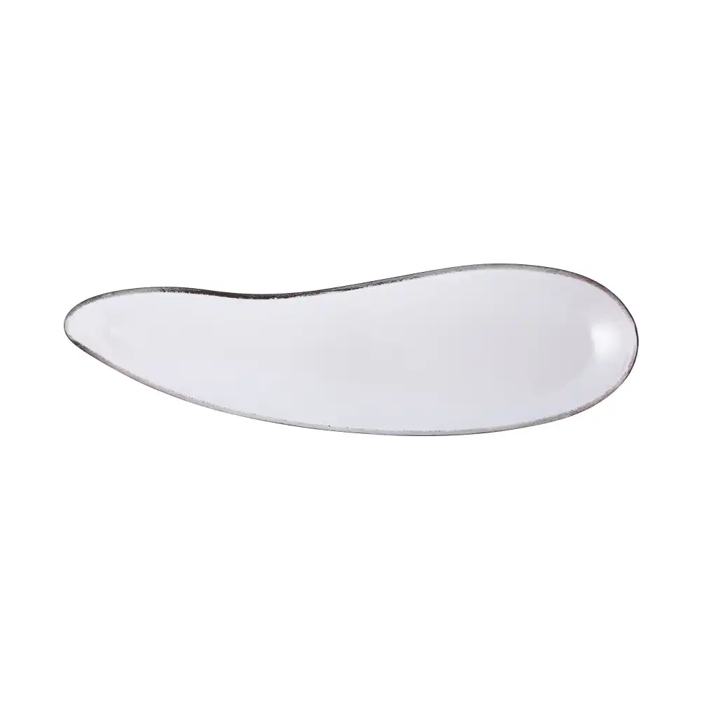 Wavelet Glass Plate Long for Dessert Serving