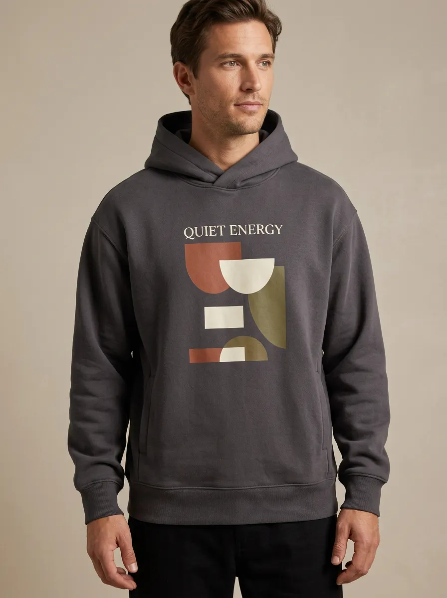 Easy-Layer Quiet Energy Abstract Geometric Hoodie