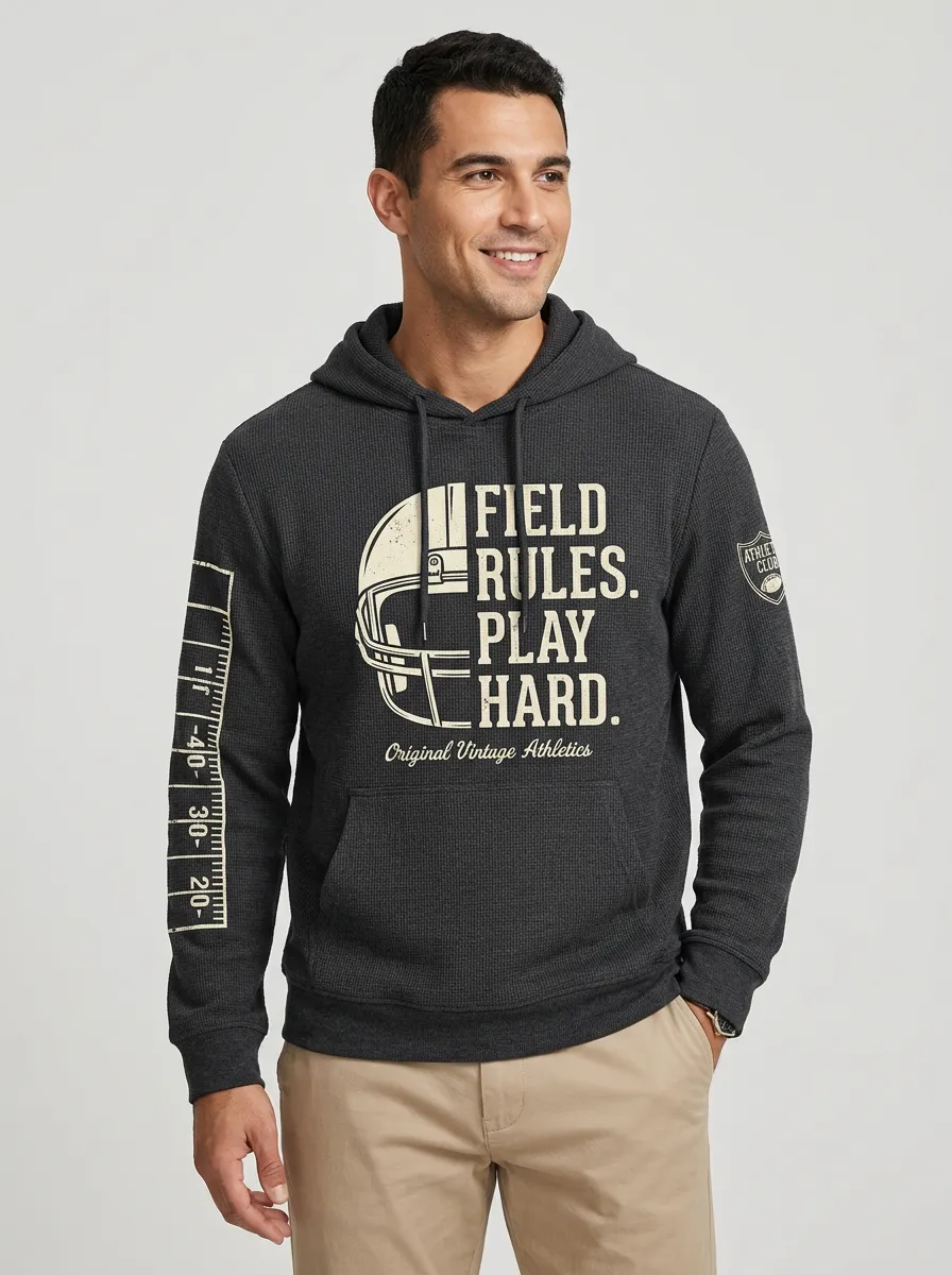 Men's Football Field Rules Helmet Hoodie