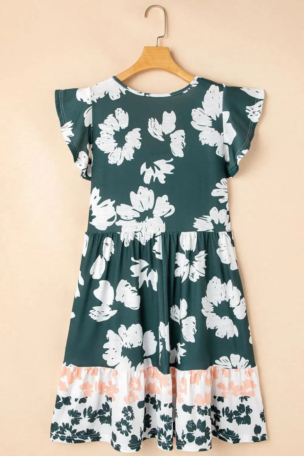 Relaxed Ruffle Trim Mini Dress