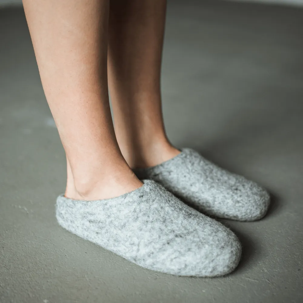 Unisex Minimal Felt Wool Slippers