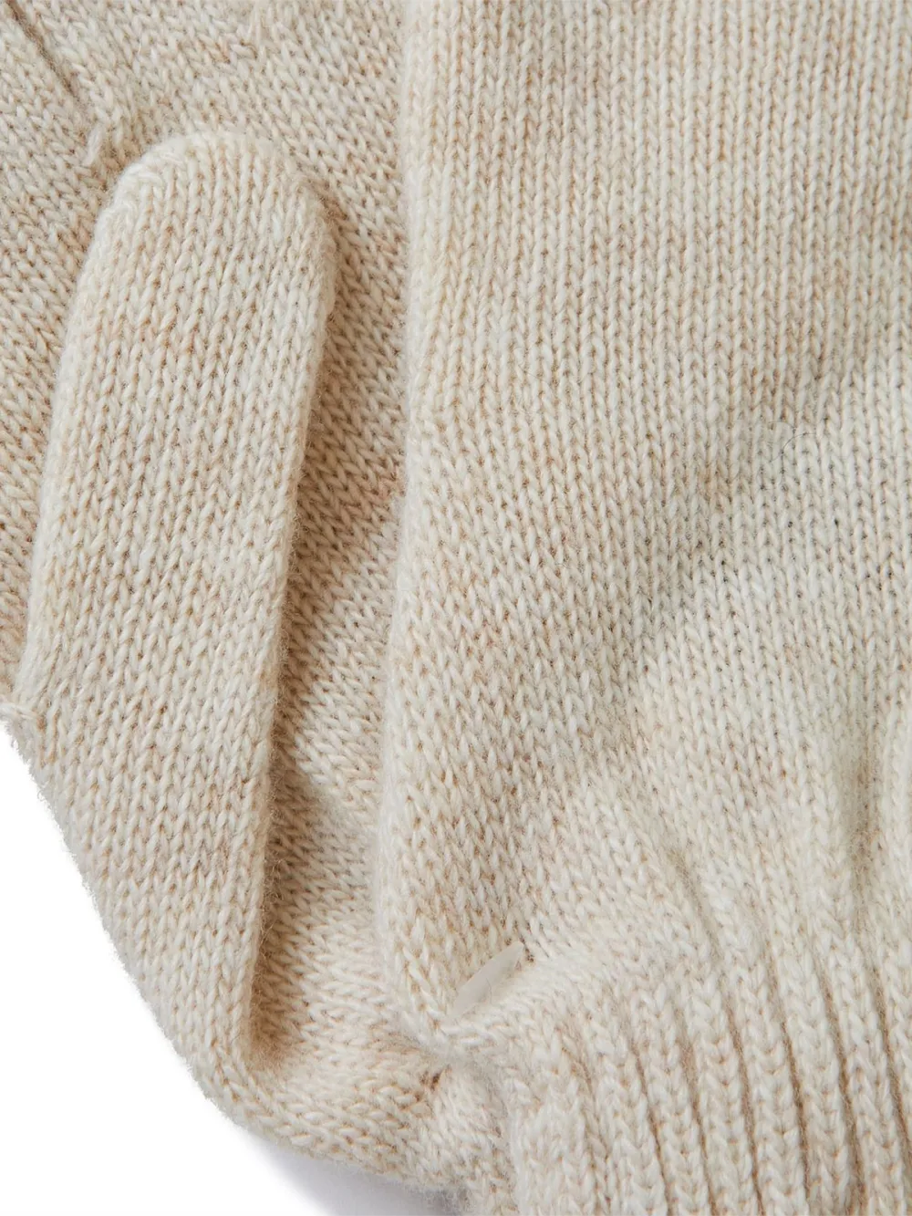 Cream Wool Blend Gloves
