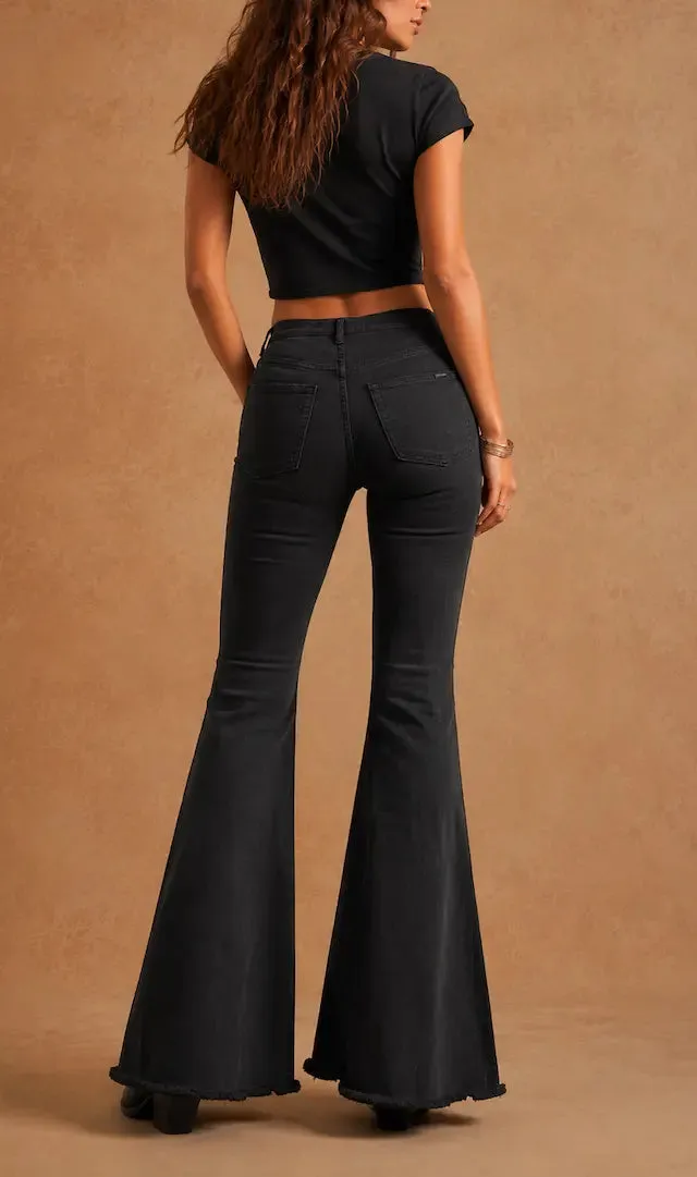 Western Style Bell Bottom Denim Jeans
