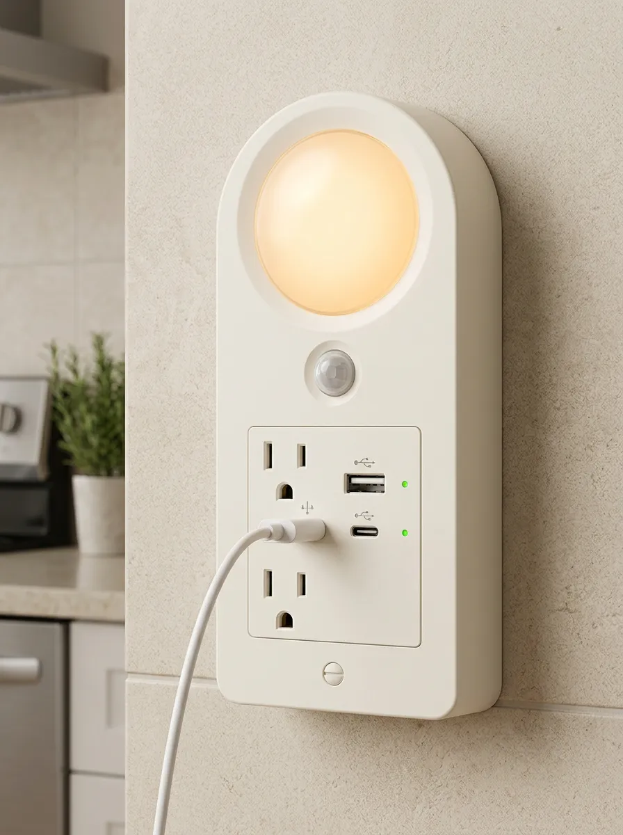 Motion Sensor Warm Light USB Printed LED Outlet Cover
