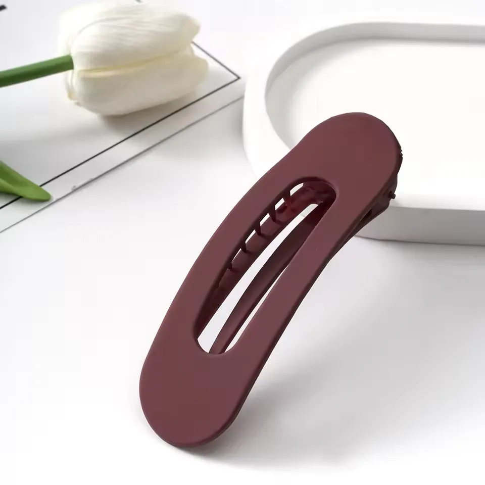 Minimalist Neutral Tone Oval Hair Clip