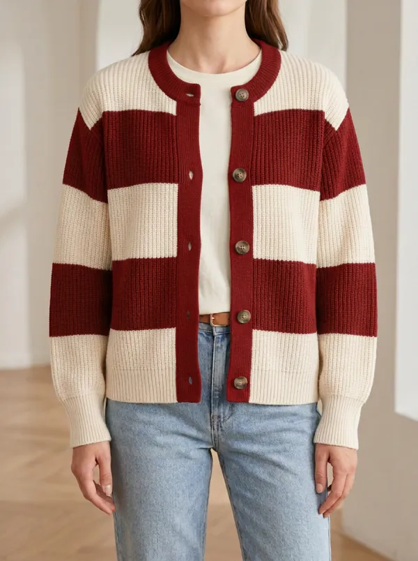 Everyday Rugby Striped Knit Cardigan