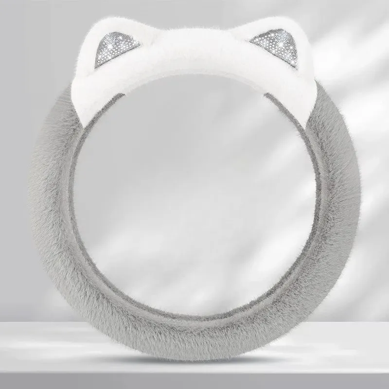 Fuzzy Cat Ear Steering Wheel Cover