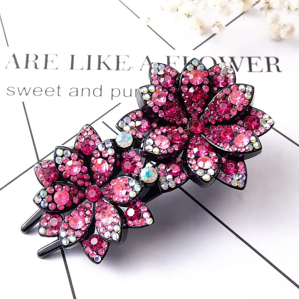Rhinestone Floral Hair Clip