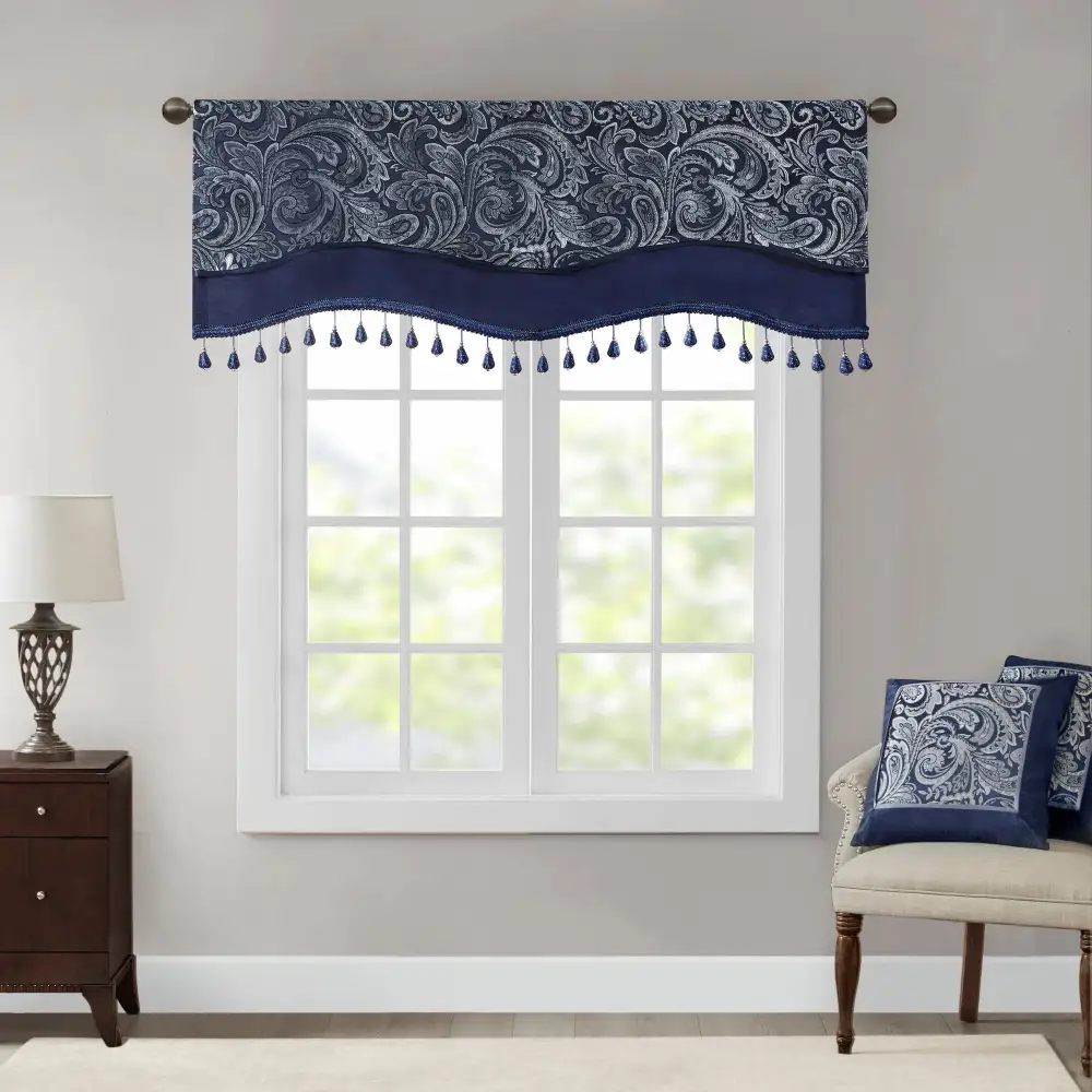 Refined Faux Silk Paisley Rod-Pocket Classic Valance