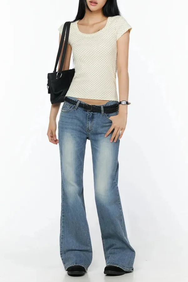 Slim-Fit Low Rise Bootcut Jeans