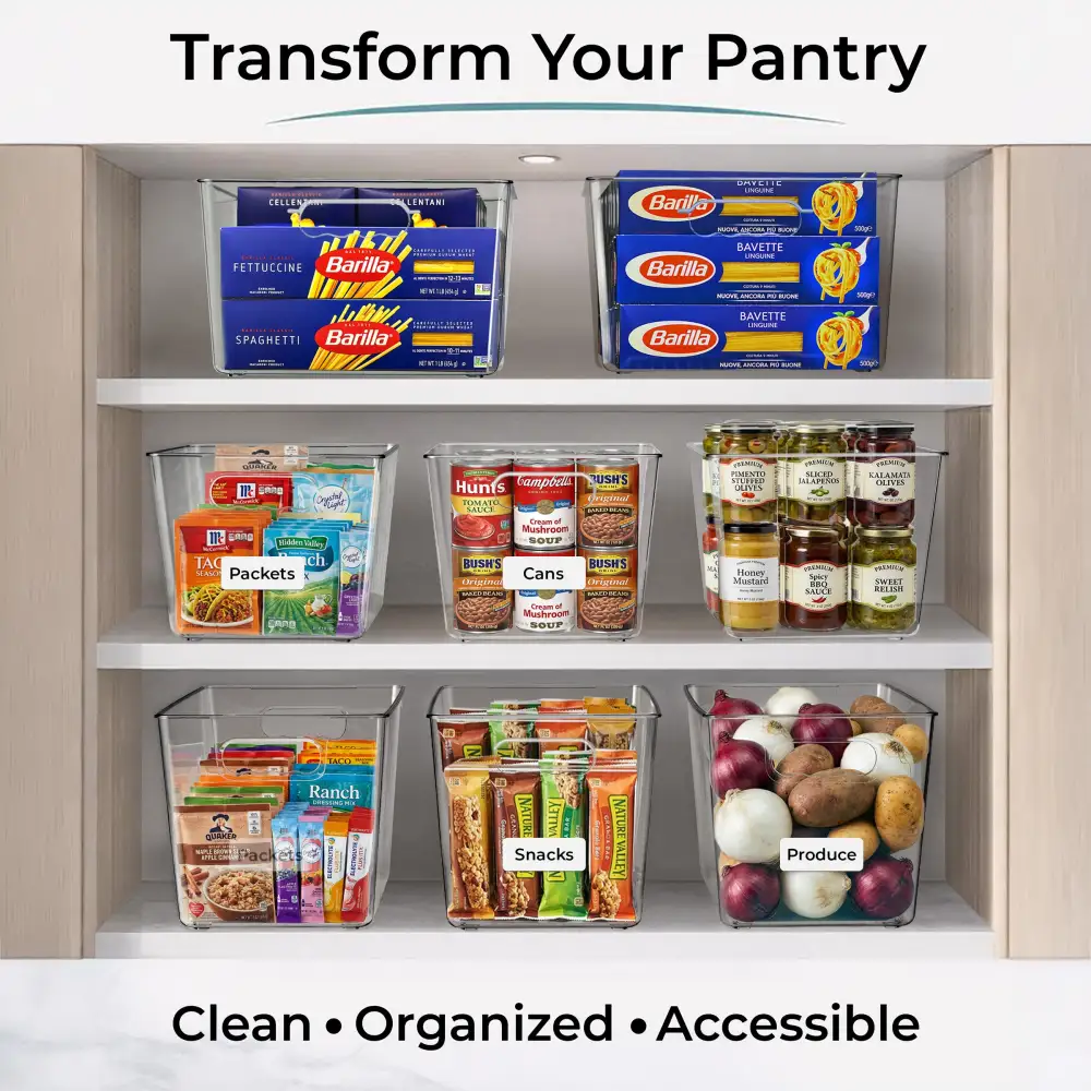 Clear Cube Storage Bins With Handles