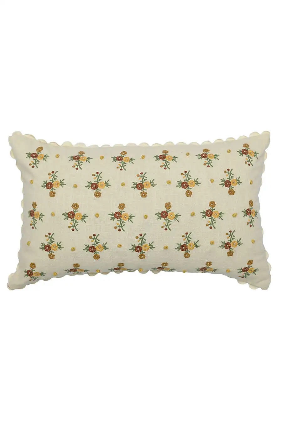 Artisan Profile Floral Cotton Decorative Cushion Cover