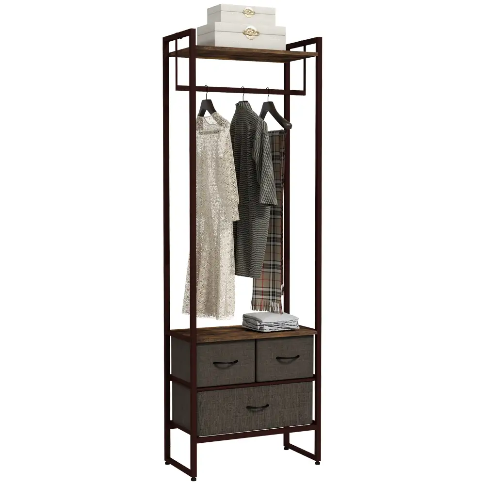 Compact Clothes Rail With Storage Drawers