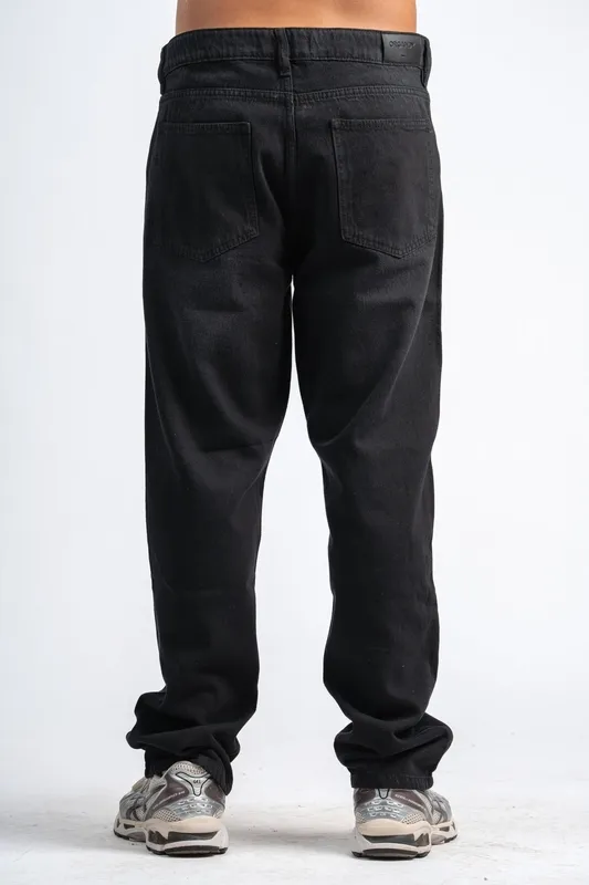 Black Straight Leg Denim Pants